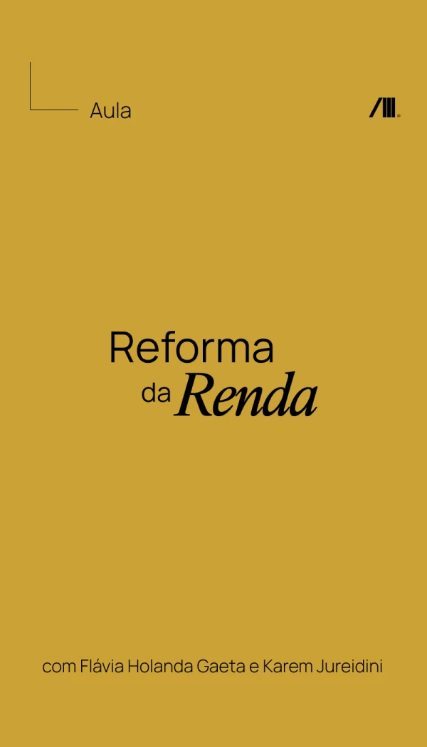 Capa: Reforma da Renda
